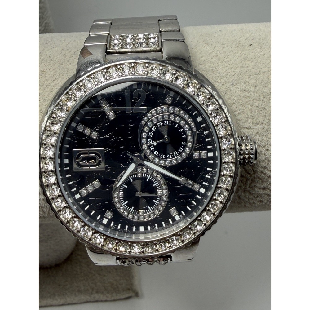 Marc Ecko E20067G1 New Battery Mens Watch 45MM 7.75" Silver Tone Stainless Steel